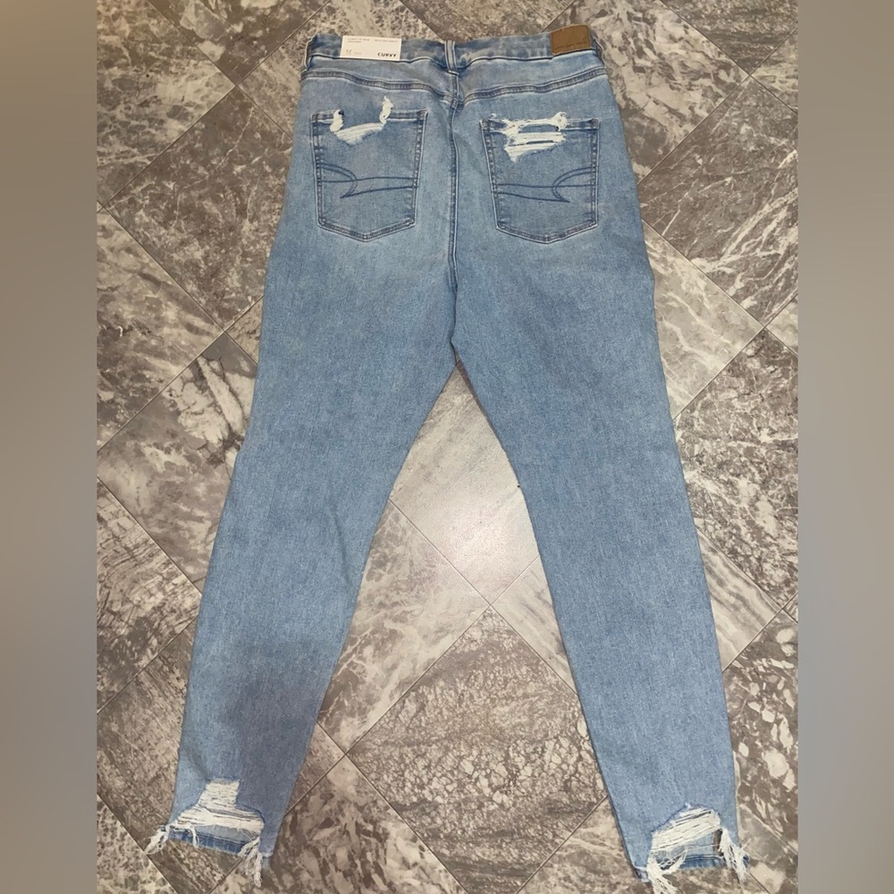 American Eagle Outfitters Women Next Level Stretch Curvy High Rise Jegging sz 12 - Picture 7 of 9